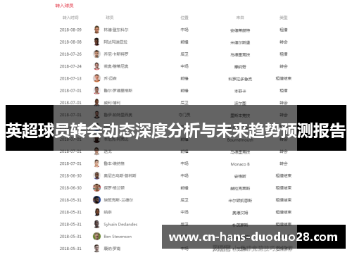 英超球员转会动态深度分析与未来趋势预测报告